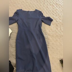 LK Bennett Blue Cold Shoulder Sheath Dress